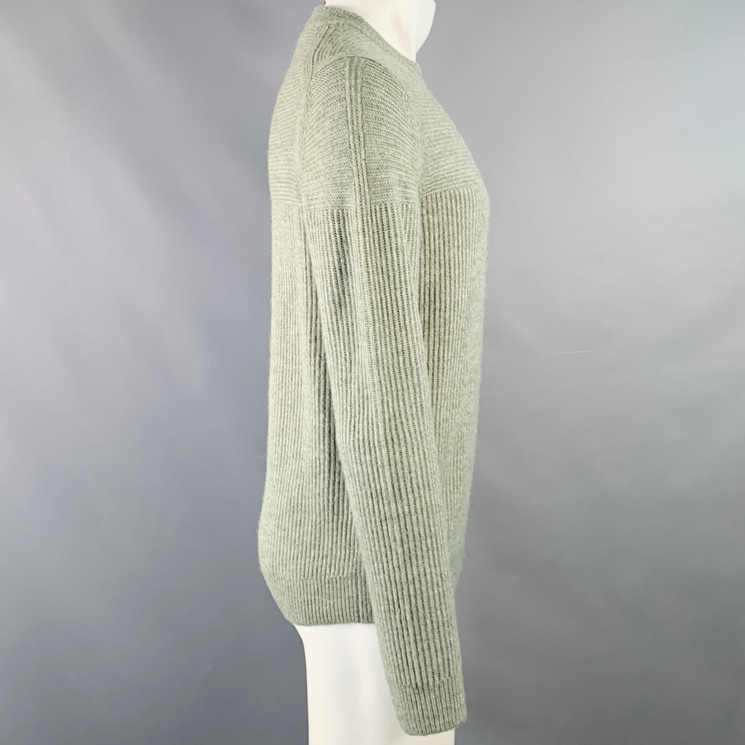 REISS Size S Marcus Green Heather Knit Polyamide Blend Crew Neck Sweater