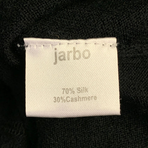 JARBO Size 2 Black Silk Cashmere Jersey Short Sleeve Crew Neck Oversized T-shirt Casual Top