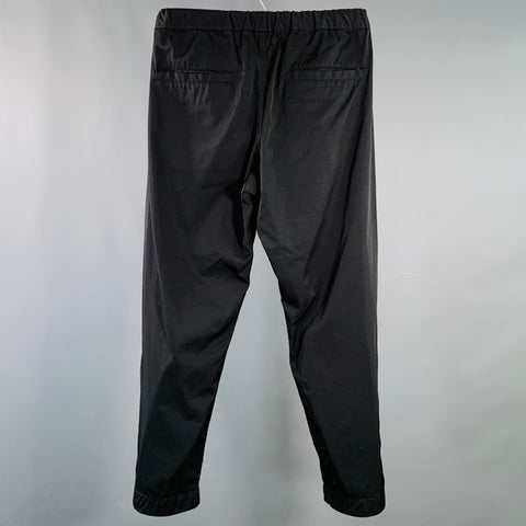 PHINGERIN Size S Black Twill Nylon Tapered Drawstring Casual Pants