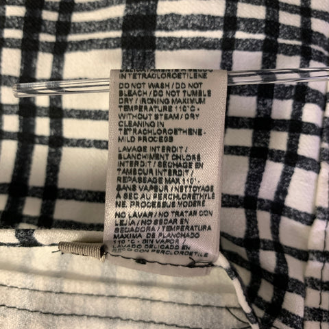 BOTTEGA VENETA Size M Black White Linen Blend Plaid Blazer Jacket