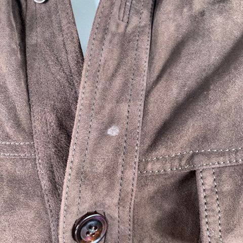 TOM FORD Size 46 Brown Lambskin Suede Shirt Jacket