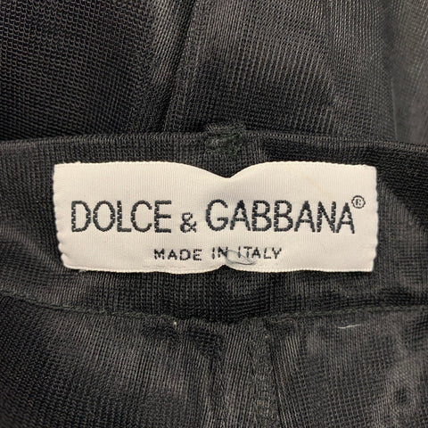 DOLCE & GABBANA Size 42 Black See Through Polyamide Peak Lapel Suit
