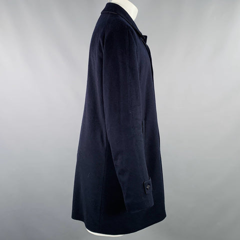ISAIA Size 40 Navy Wool Hidden Buttons Coat