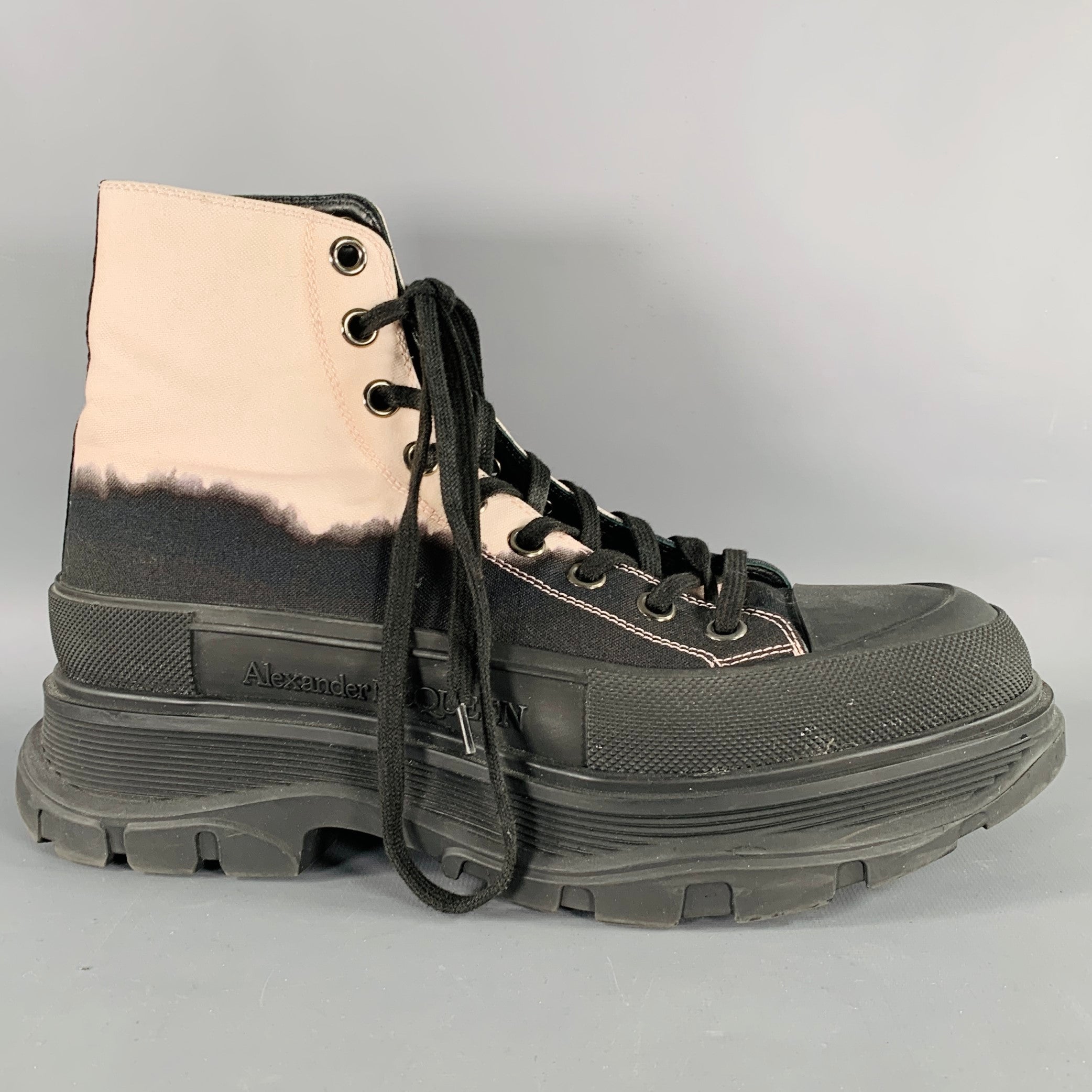 ALEXANDER MCQUEEN Size 9 Black Pink Color Block Mixed