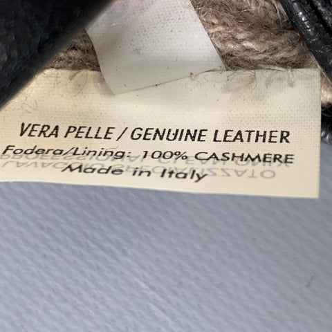 YVES SAINT LAURENT Size 10 Black Leather Gloves