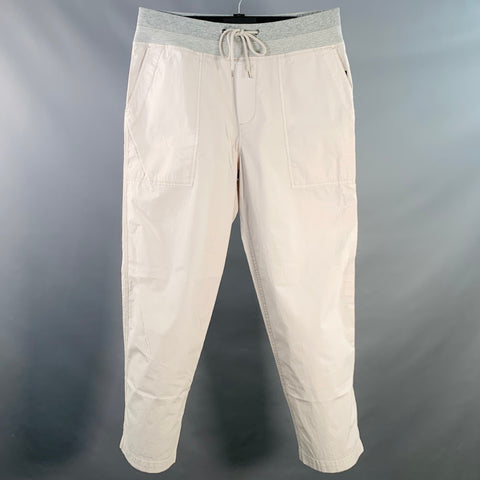 JAMES PERSE Size M Ivory Cotton Blend Elastic Waistband Casual Pants