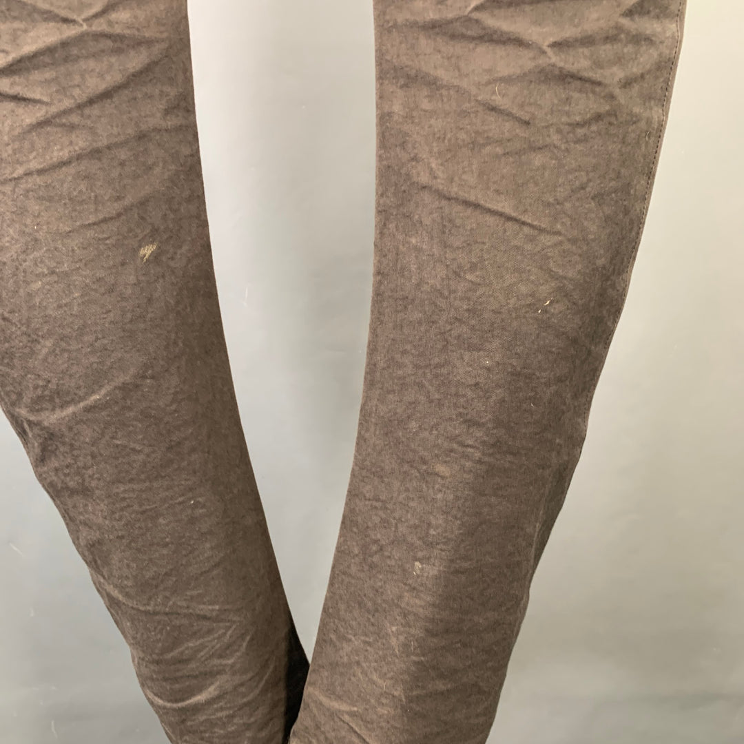 ATTACHMENT Size 34 Brown Cotton Blend Side Tabs Straight Casual Pants