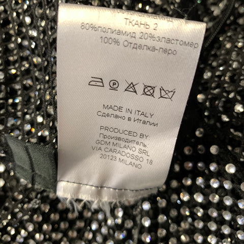 GIUSEPPE DI MORABITO Size S Black Silver Polyamide See Through Dress Top