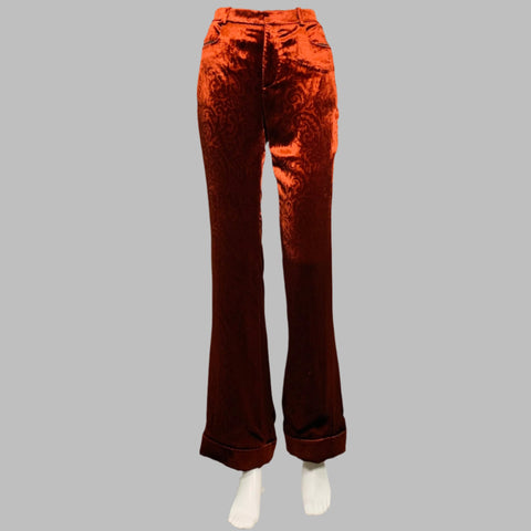 velvet dress pants SAINT LAURENT Size 4 Burgundy Viscose Blend Velvet Dress Pants – Sui Generis Designer Consignment