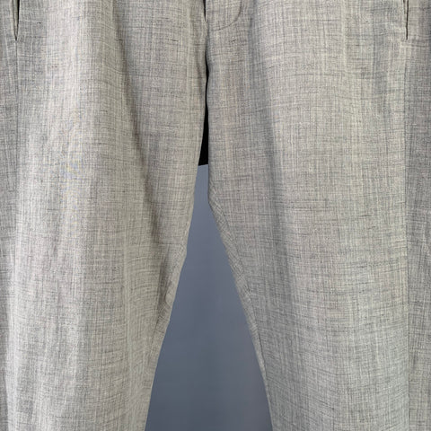 ATTACHMENT Size L Grey Heather Wool Blend Straight Button Fly Casual Pants
