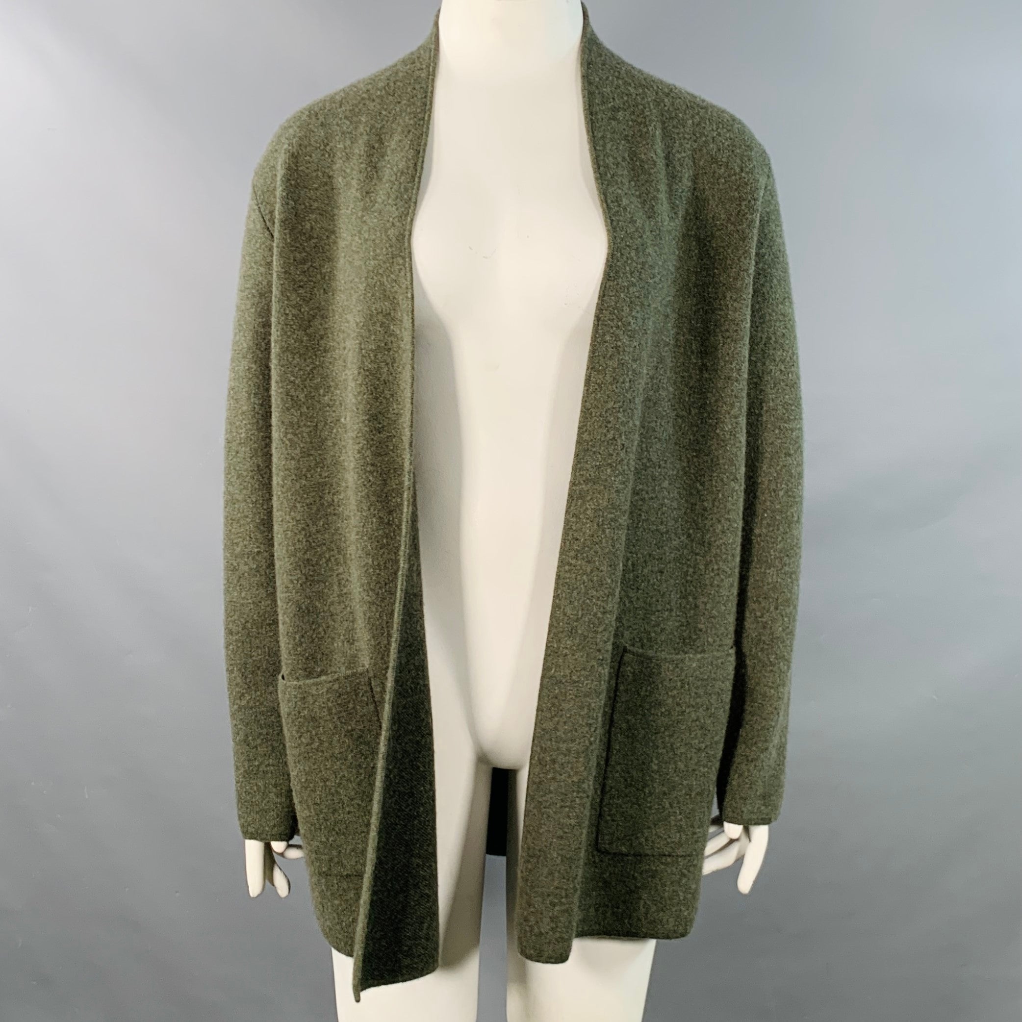 olive shawl cardigan