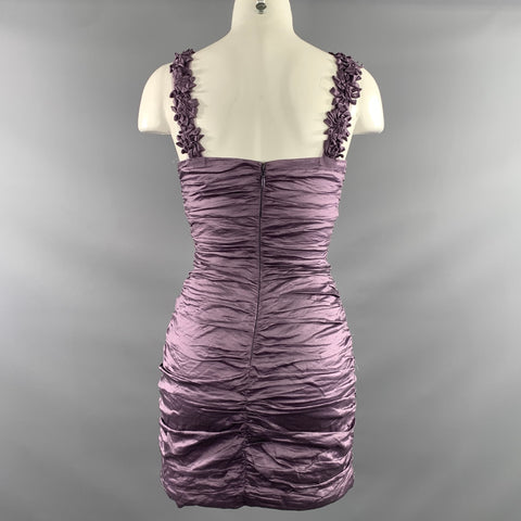 BCBG Max Azria Size 2 Purple Lilac Polyester Blend Ruffled BodyCon Dress