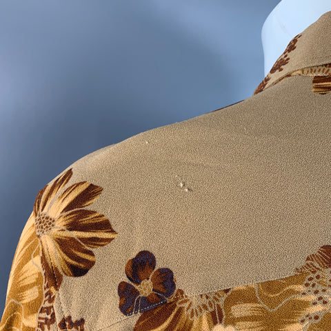 Chemise à manches longues oversize AMI by ALEXANDRE MATTIUSSI Taille M Marron fauve à motifs floraux et une poche