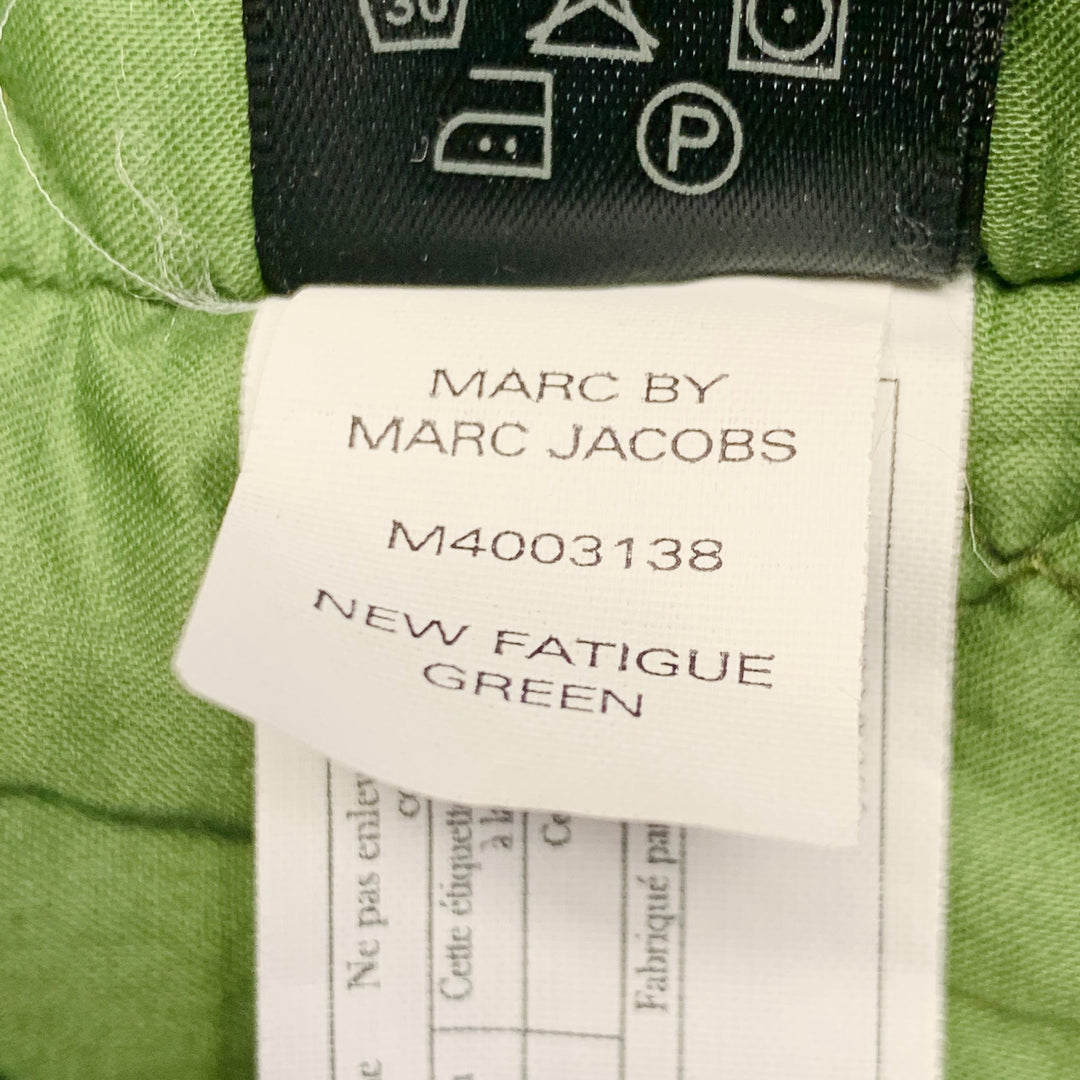 MARC by MARC JACOBS Size M Green Cotton Quilted Lining Hooded Zip Up Coat