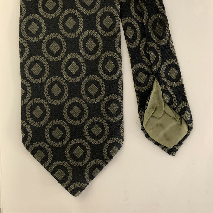GIORGIO ARMANI Navy Tan Circles Silk Tie