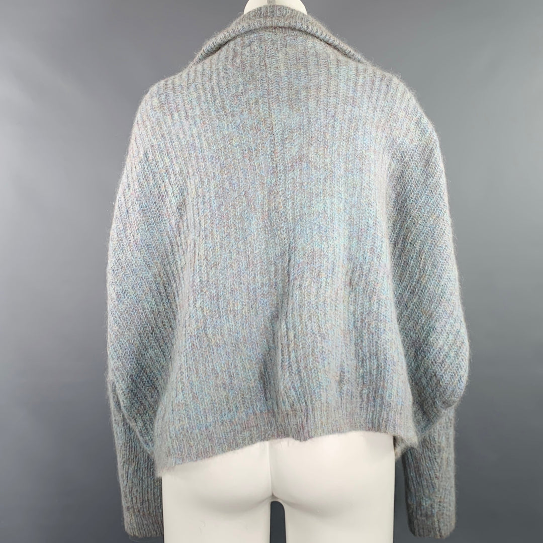 ISABEL MARANT Size 8 Blue Grey Mohair Blend 1/2 Zip Sweater