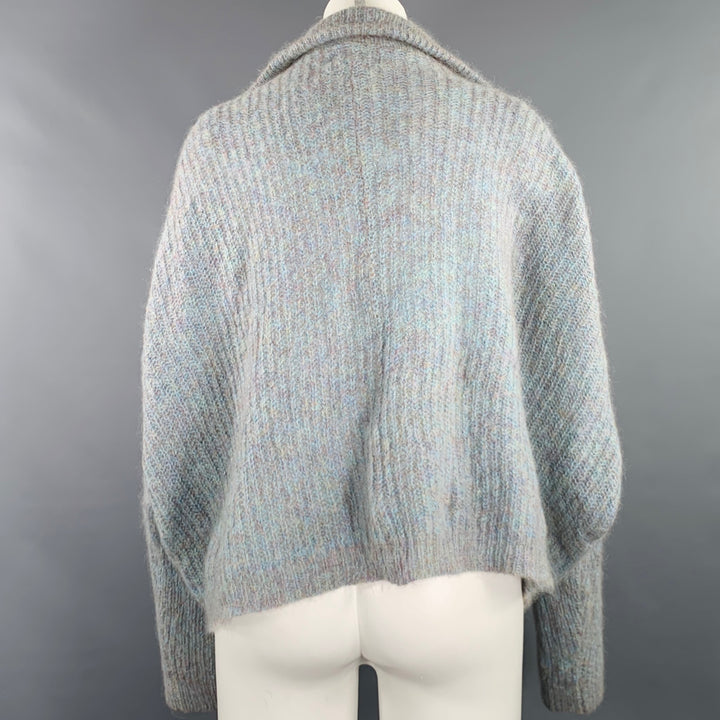 ISABEL MARANT Size 8 Blue Grey Mohair Blend 1/2 Zip Sweater