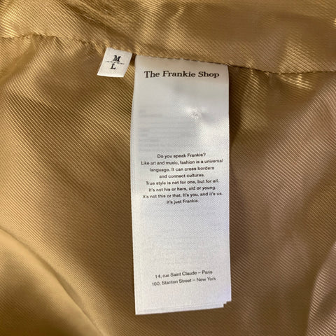 THE FRANKIE SHOP mILEY Size M/L Camel Modacrylic Blend Faux Fur Notch Lapel Coat