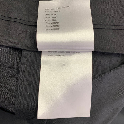 LANVIN Size 36 Grey Charcoal Wool Mohair Flat Front Dress Pants