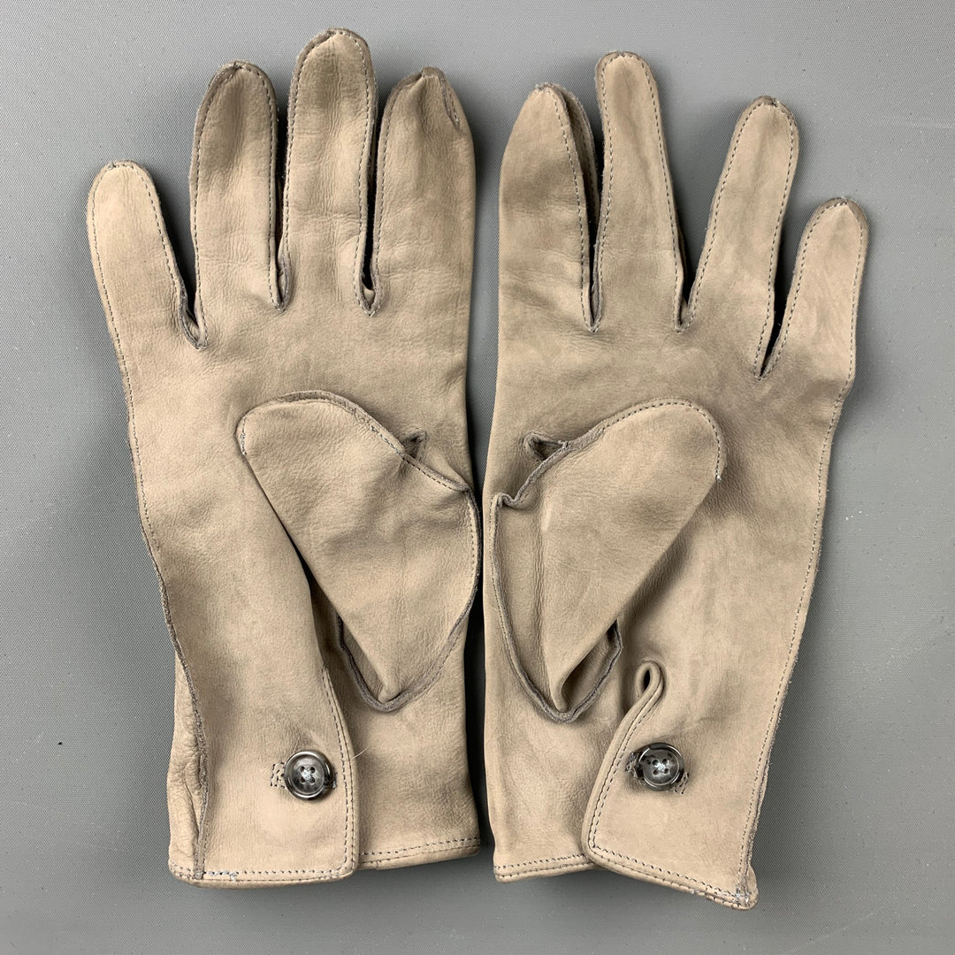 CHESTER JEFFRIES Gants en cuir suédé uni gris taille unique