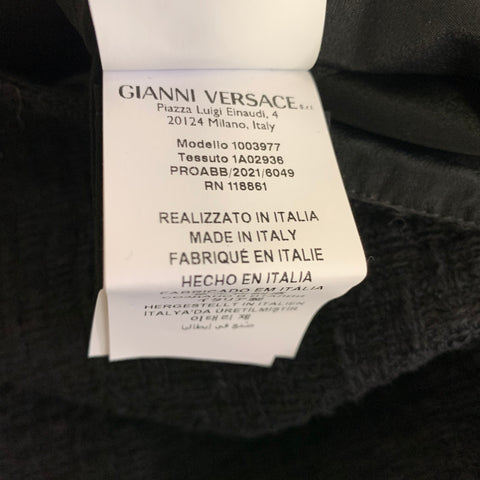 VERSACE Size 2 Black Gold Cotton Chain Mini Skirt
