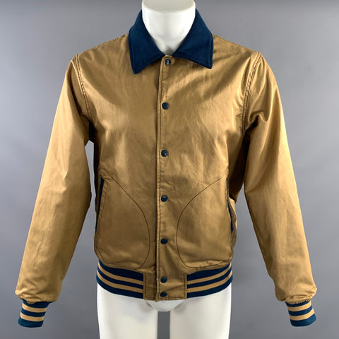 SCHOTT Size S Blue Khaki 9504 Corduroy Cotton & Chinlon Reversible Jacket