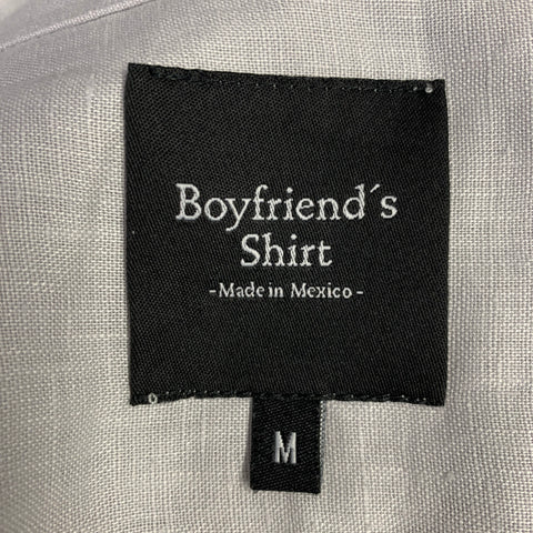 BOYFRIEND'S SHIRT Size M Grey Linen Long Sleeve Shirt