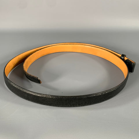 NO BRAND Size 44 Black Lizard Leather Belt