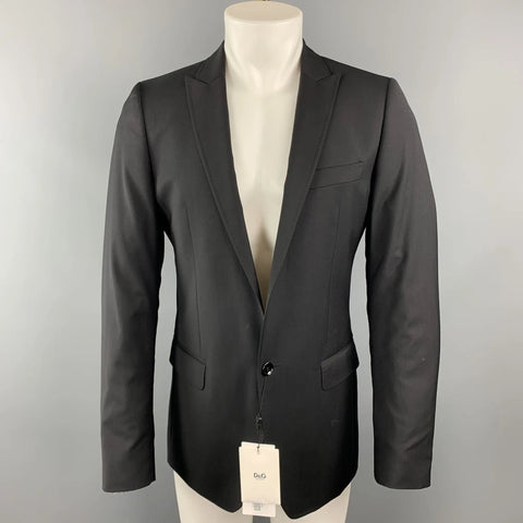 DOLCE & GABBANA Size 36 Black Wool Sport Coat D&G by DOLCE & GABBANA
