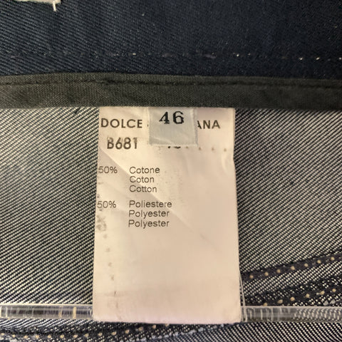 DOLCE & GABBANA Size 30 Navy Indigo Cotton Contrast Stitch Jeans