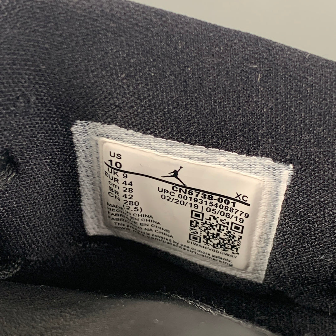 COMME des GARCONS x AJ1 FW19 Bondage Size 10 Black Leather High Top Sneakers