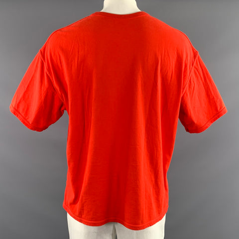 AMERICAN VINTAGE Size L Red Solid Cotton Oversized T shirt