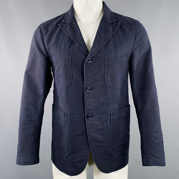 ENGINEERED GARMENTS Size S Navy Cotton Peak Lapel Jacket