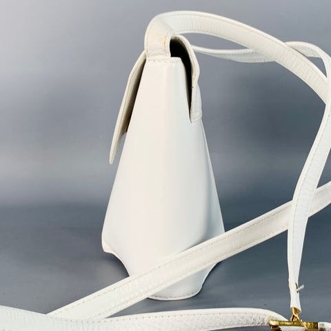 LA BAGAGERIE Vintage One Size White Leather Crossbody Handbag