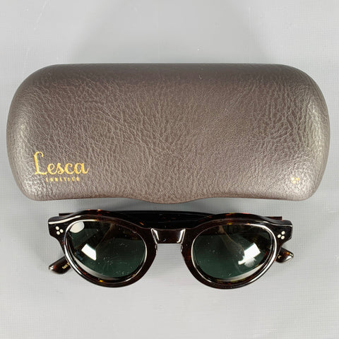 Lunettes de soleil LESCA en acétate écaille de tortue marron noir