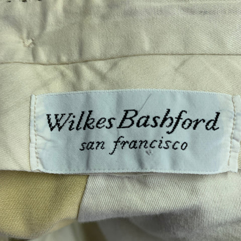 BERNARD ZINS Size 30 Khaki Cotton Flat Front Casual Pants