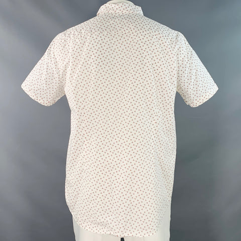 JOHN VARVATOS * U.S.A. Size XL White Black Red Graphic Short Sleeve Shirt