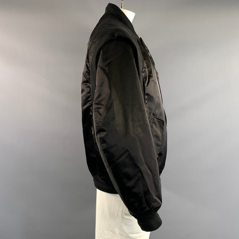 WALTER VAN BEIRENDONCK Size L Black Polyamide Bomber Jacket