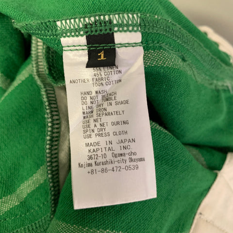 KAPITAL Size S Green White Stripe Casual Pants