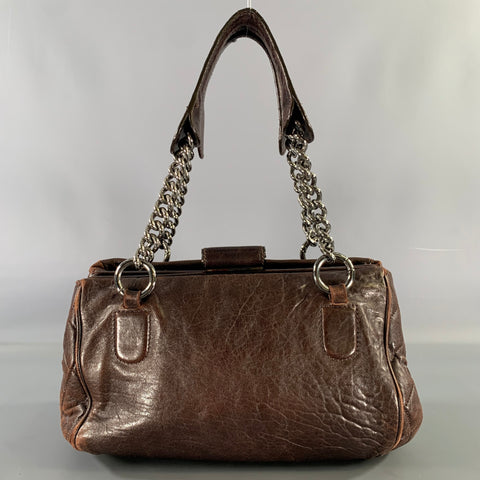CHANEL Perfect Day FW 2007 Brown Gunmetal Quilted Calfskin Top Handles Handbag