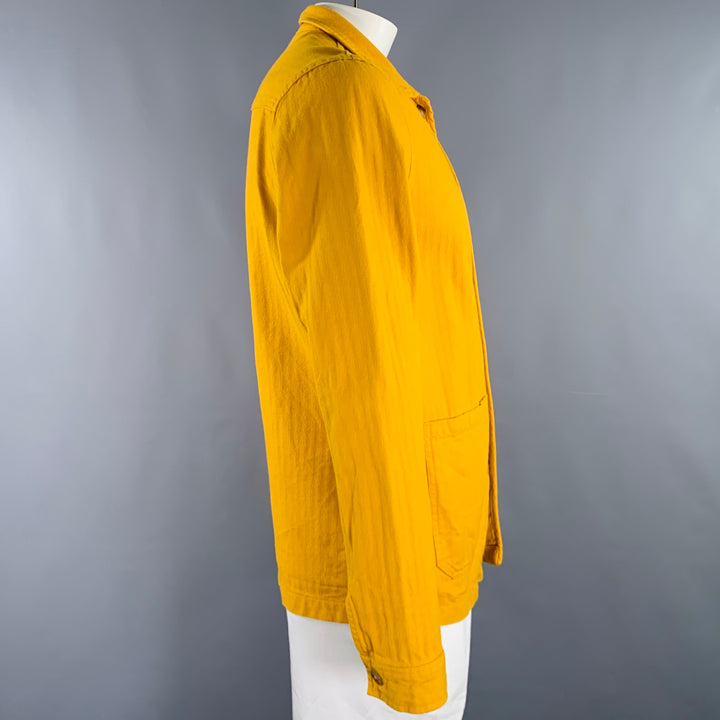 A DAY'S MARCH Size L Yellow Mustard Herringbone Cotton Chore Jacket