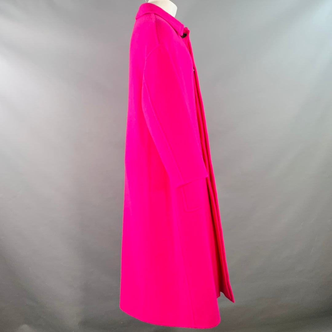 AMI by ALEXANDRE MATTIUSSI FW22 Size 40 Pink Textured Wool Hidden Buttons Oversized Coat