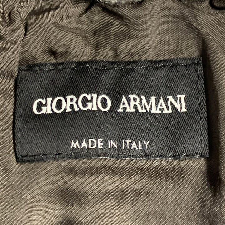 GIORGIO ARMANI Size 40 Grey Black Grid Virgin Wool Blend Pleated Drawstring Casual Pants