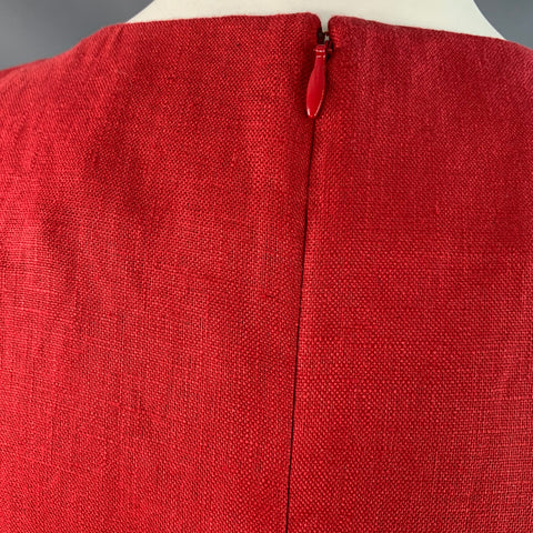 POSSE Size S Elen Red Linen Sleeveless Above Knee Dress
