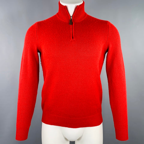 POLO by RALPH LAUREN Size XS Red Cashmere Knit 1/4 Zip Pullover