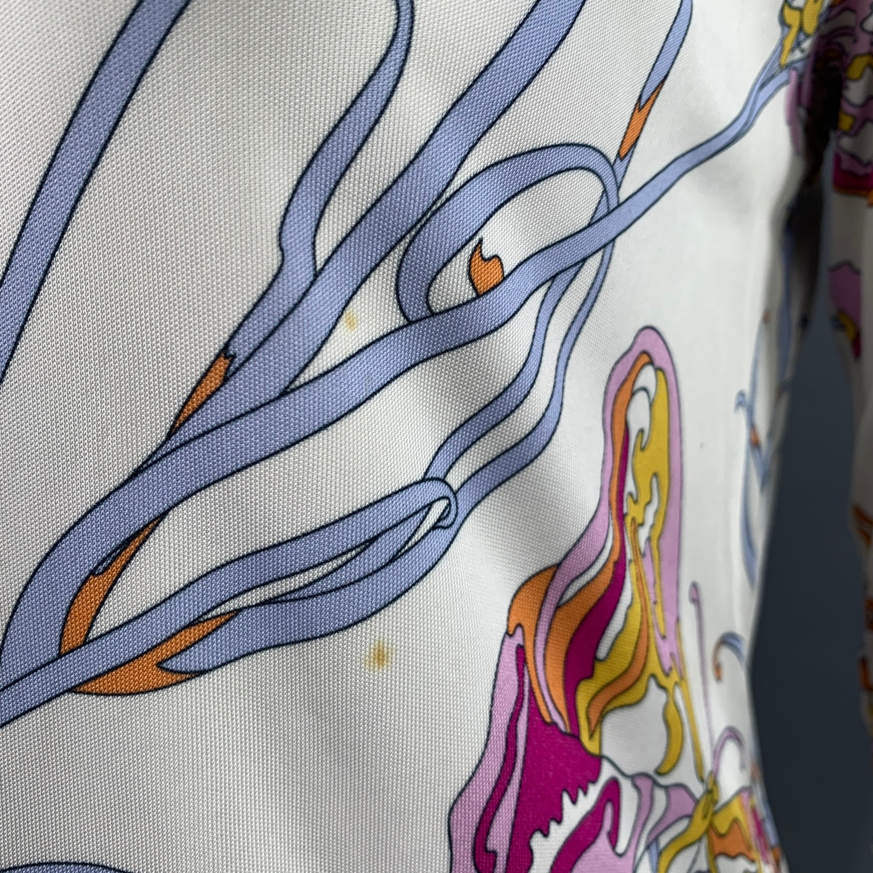 EMILIO PUCCI - しろ EMILIO PUCCI Size 12 White Pink Butterflies 3/4 Sleeves