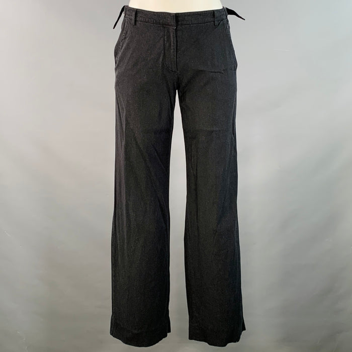 EMPORIO ARMANI Size 2 Black Rayon Blend Side Tabs Straight Dress Pants