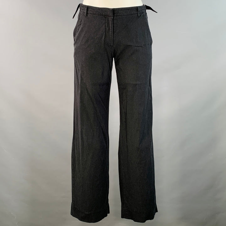 EMPORIO ARMANI Size 2 Black Rayon Blend Side Tabs Straight Dress Pants