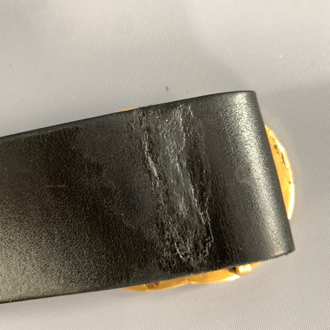 GUCCI Size 36 Black Solid Leather Belt