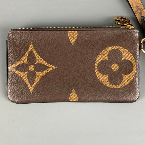 LOUIS VUITTON Brown Beige Monogram Coated Canvas Handbag